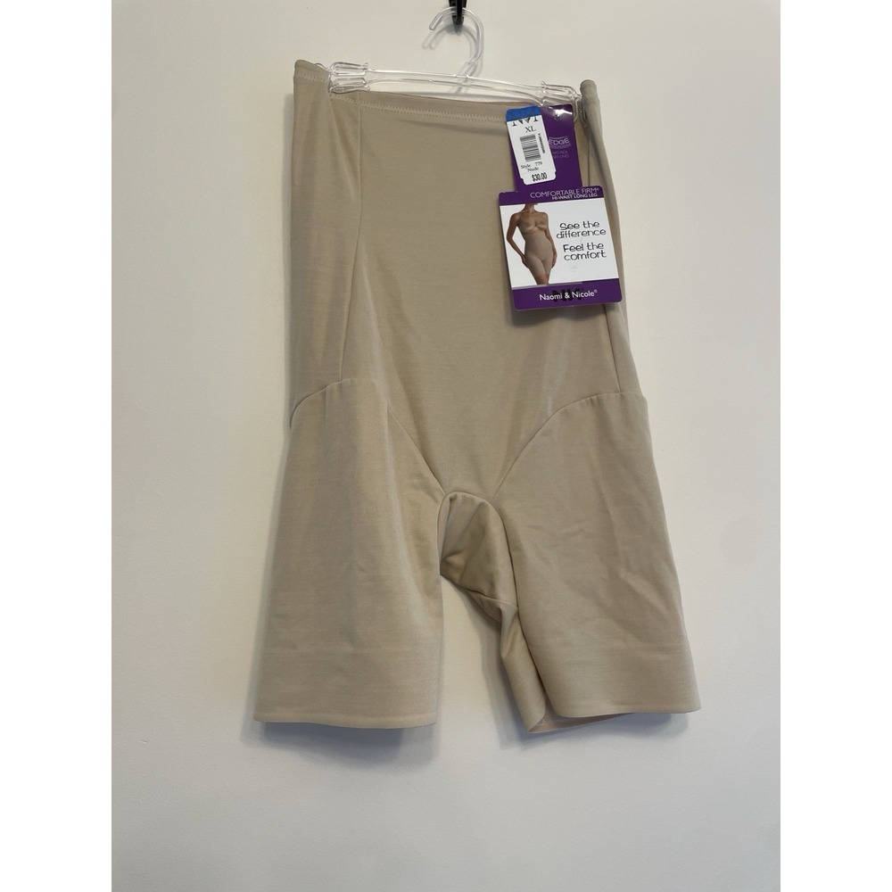 Naomi & Nicole Shapewear Size XL High Waist Long Leg‎ Beige Comfortable Firm New